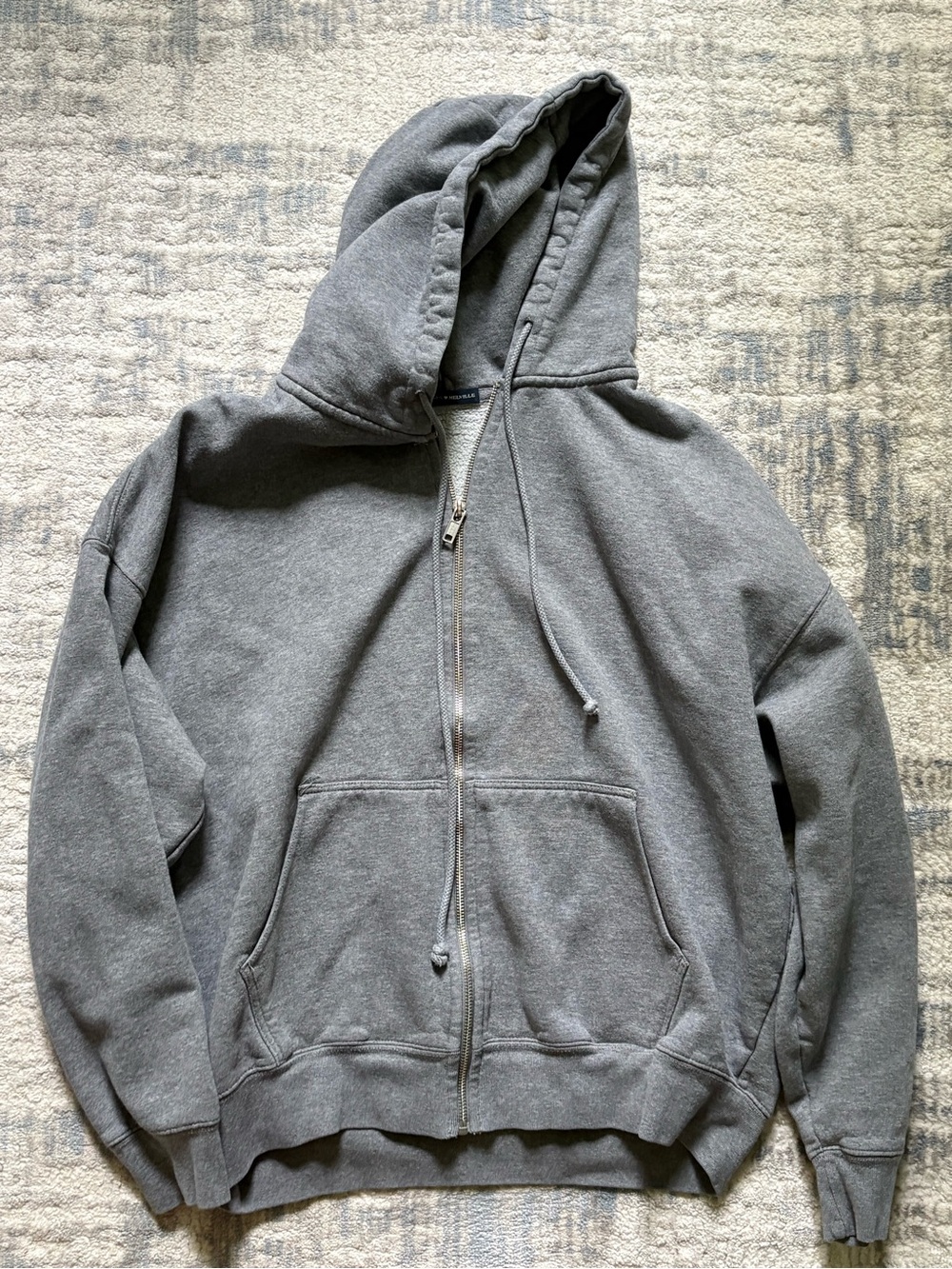 Brandy Melville Gray Full-Zip Hooded Sweatshirt